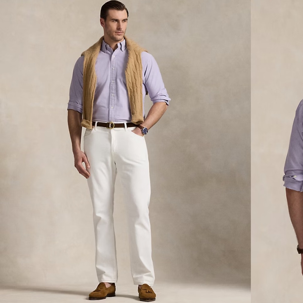 Ralph Lauren Lavender Cotton Button-Down Oxford Shirt size large